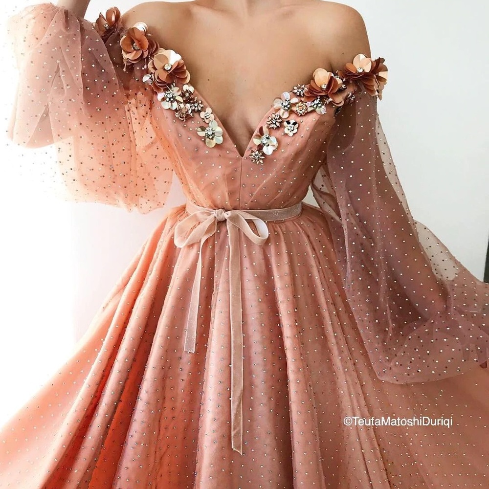 Teuta Matoshi blushed rose gown